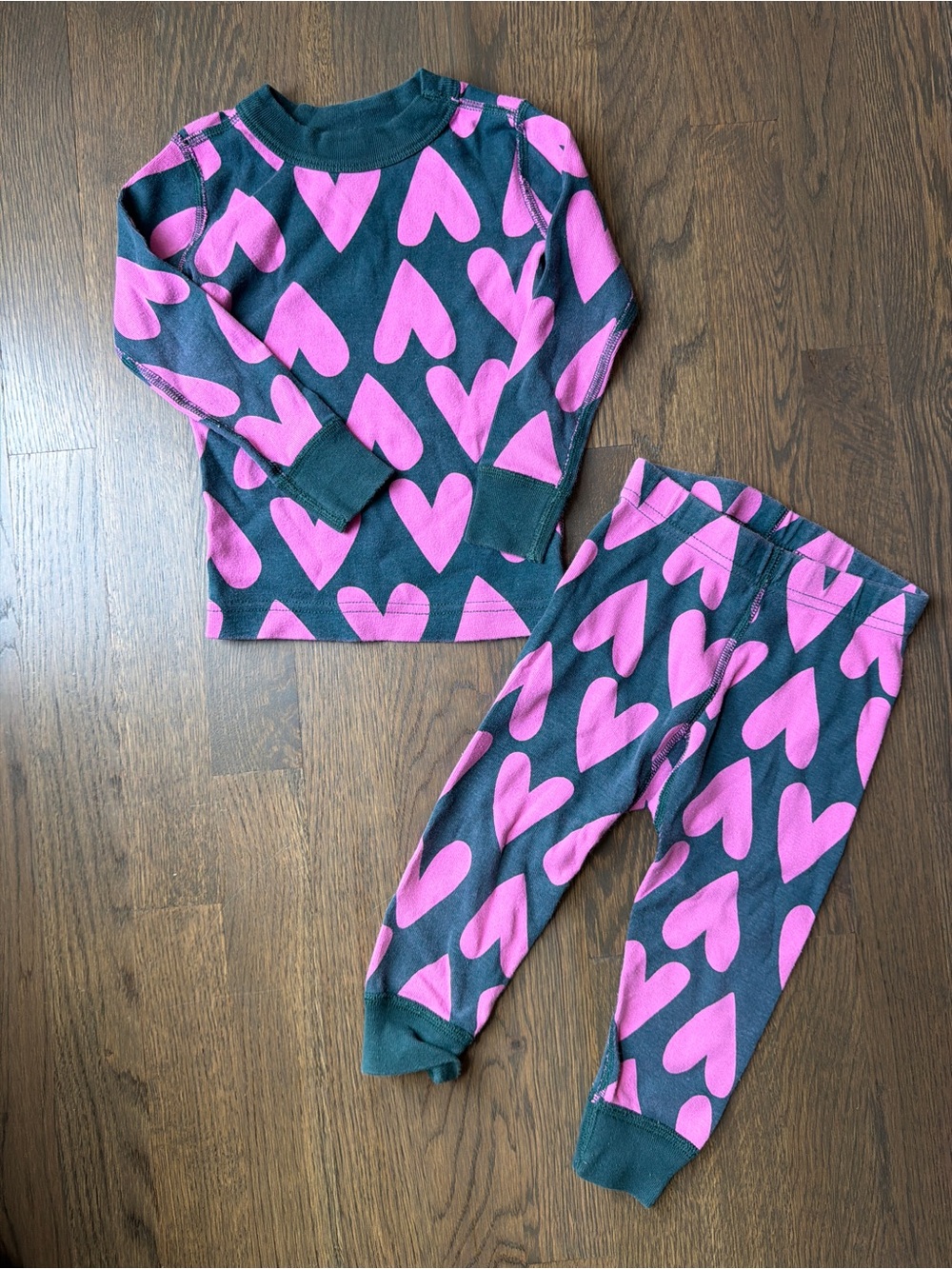 Hanna Anderson Kids Heart Print Pajama Set - Pink Hearts